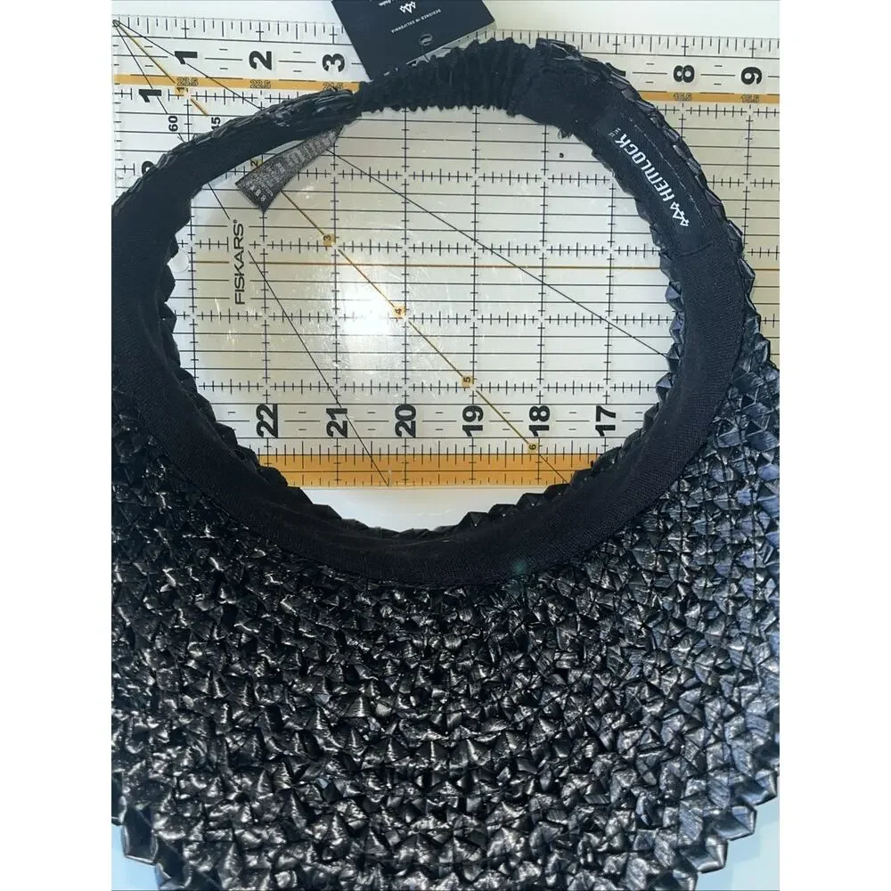 Hemlock Hat Co. Capri Visor (Onyx) Hand-woven elastic strap closure